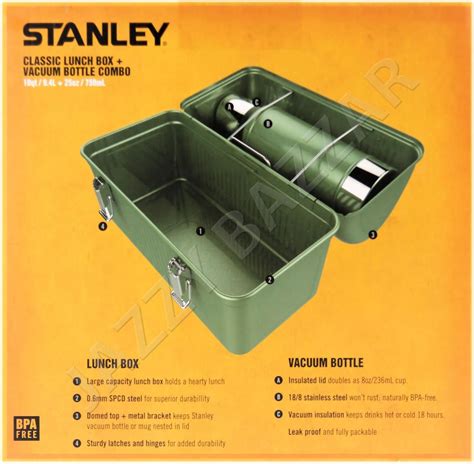 stanley steel lunch box dimensions|stanley lunch box with flask.